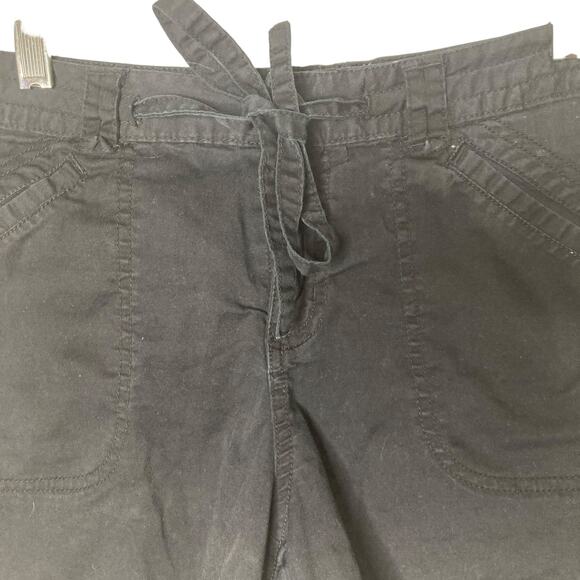 St Johns Bay Shorts Womens 6P Black Cargo Tie Front - Picture 6 of 8